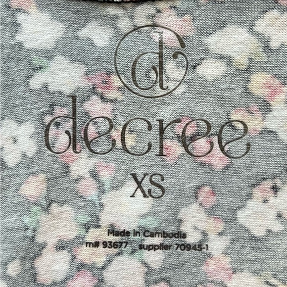 Decree Women’s Black Boho Floral 3/4 Sleeve Bodycon Dress Size XS - Picture 5 of 6